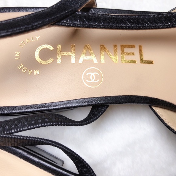 ❤️SOLD❤️CHANEL Classic Slingbacks CC Black 35C - Picture 8 of 11